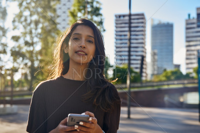 Portrait of beautiful businesswoman with phone